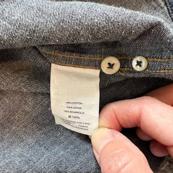 J Crew Indigo Cotton Chambray Womens Long Sleeve Button Down Shirt Preppy Large - Picture 5 of 7